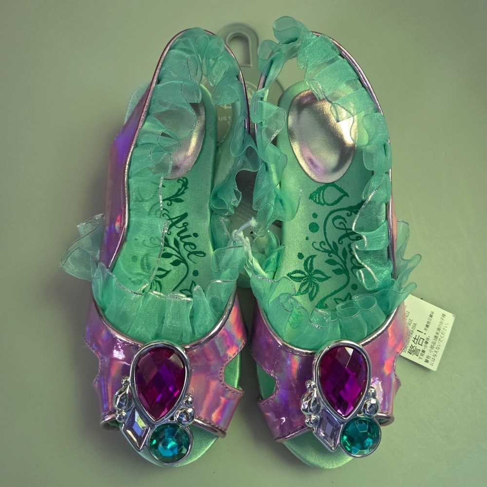 Disney Store Ariel The Little Mermaid Shoes Iridescent Purple Green 11/12 - Picture 2 of 5